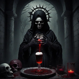 When the cold dread hand of death lies heavy on your heart, when all hope of love is lost and your world torn apart, jagermeister, jagermeister, the sweetest blood from the venis of pan, bachus, dyonisis, lift me up to the lips of isis!
