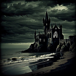 the ghoul haunted yorkshire coast by moonlight deep dark gothic 003
